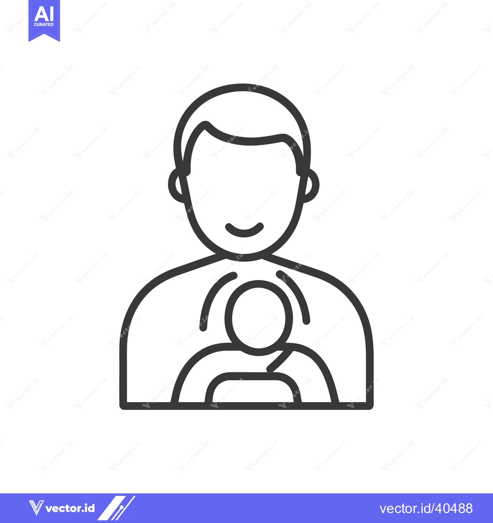 Premium Vector of A stylized icon of a parent hugging their child closely