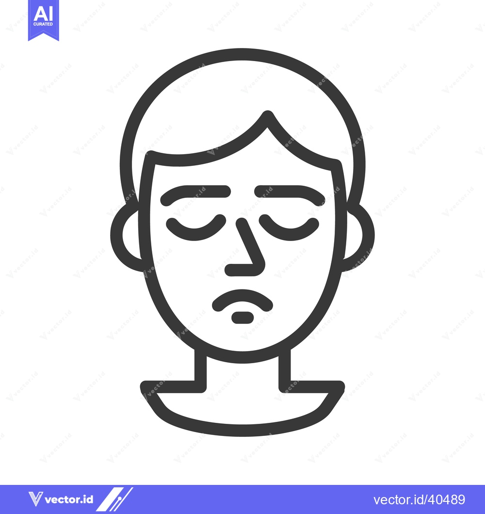 Premium Vector dari A simple line drawing of a human face with eyes closed