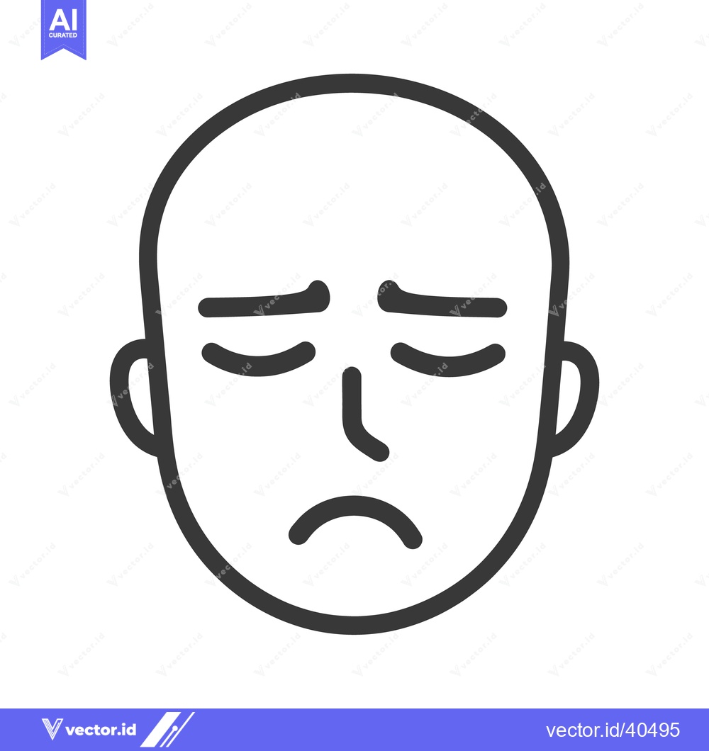 Premium Vector dari A graphic depiction of a face expressing sadness or sorrow