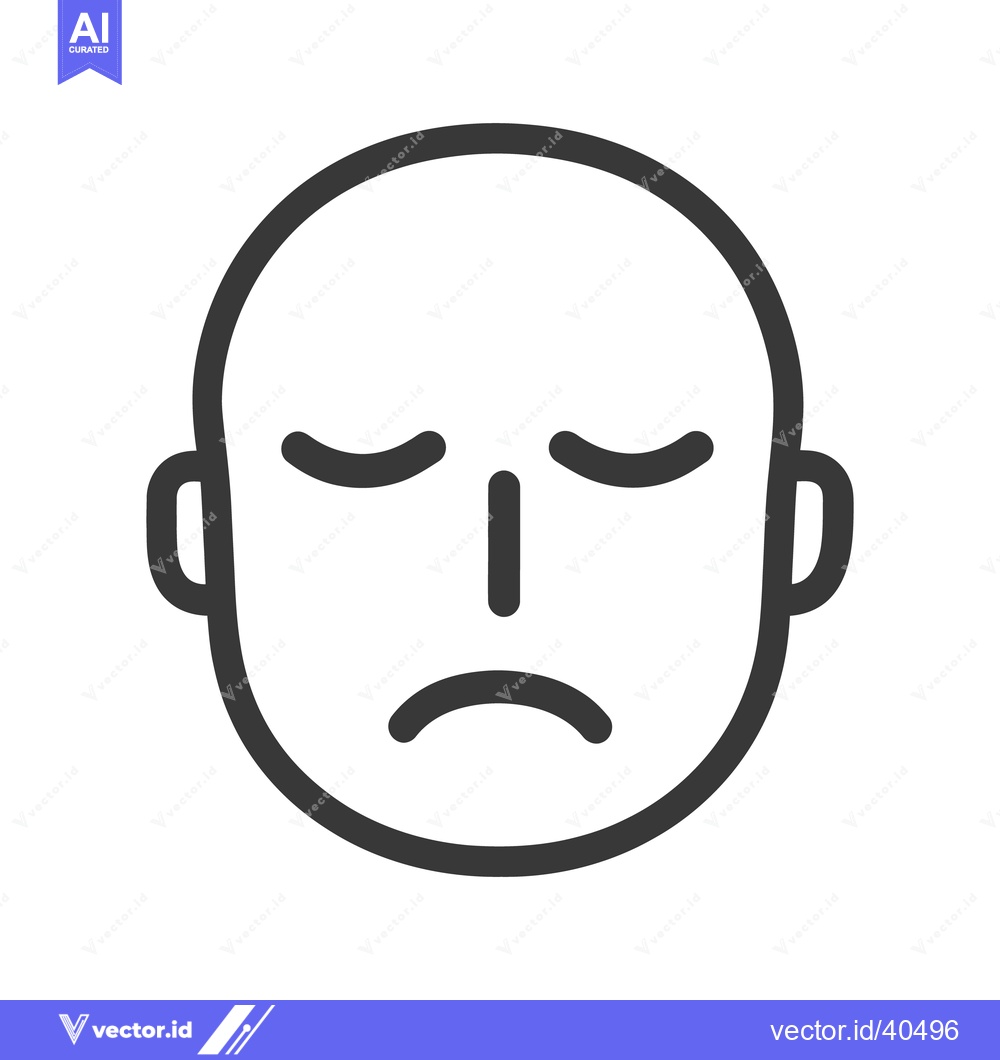 Premium Vector dari A simplified depiction of a face with a sad expression