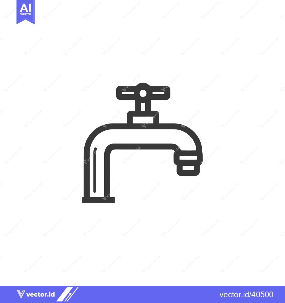 Premium Vector of Minimalist Faucet Icon: Clean Line Art for Plumbing and Water Concepts