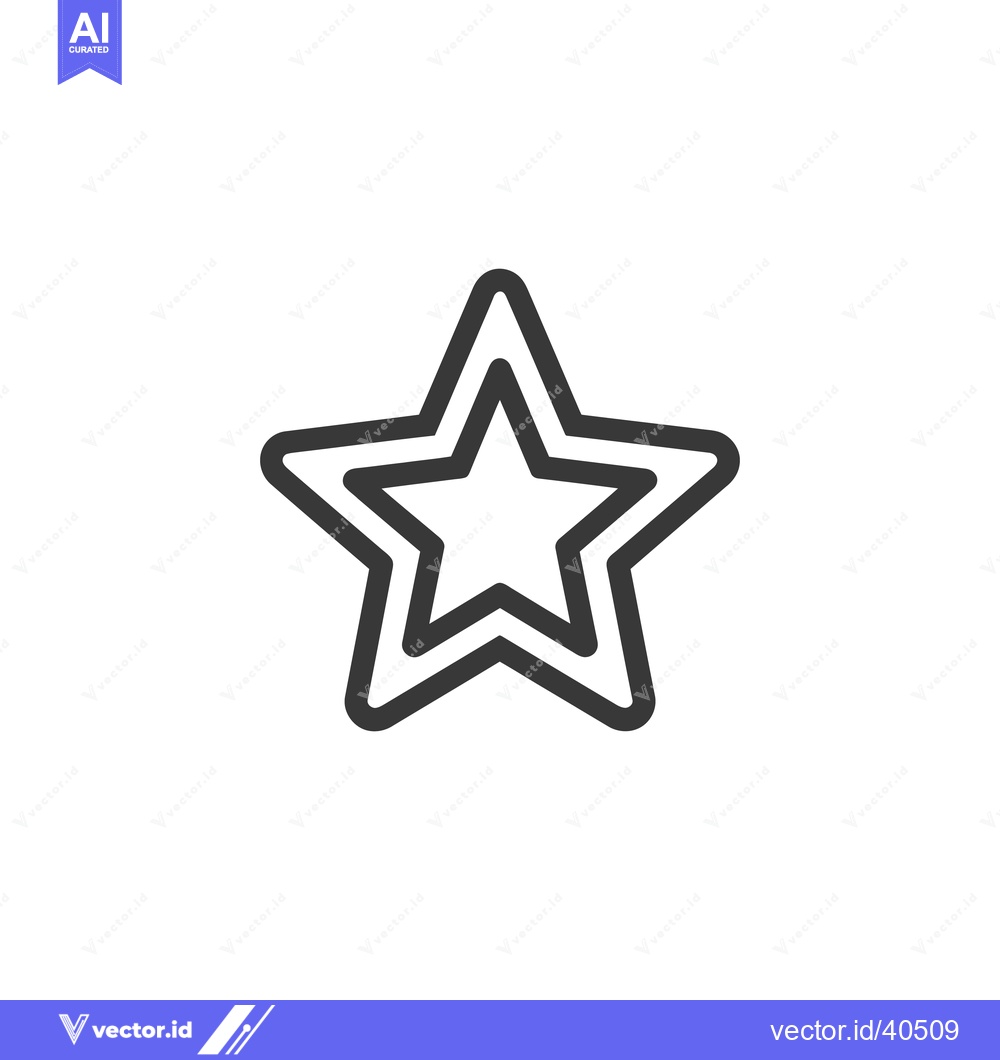 Premium Vector dari Double Star Outline Icon on White Background, Vector Illustration
