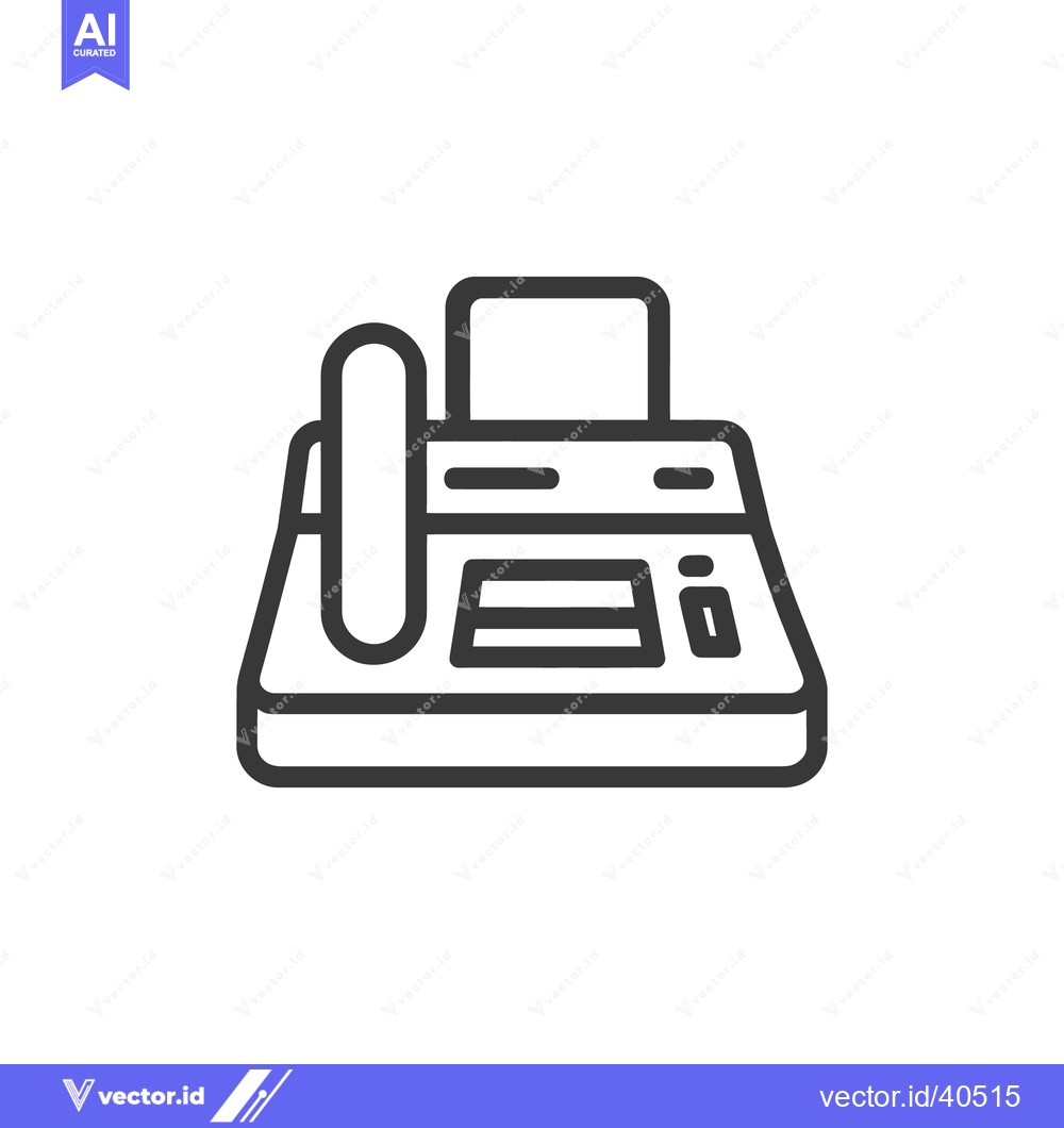 Premium Vector dari Fax Machine Icon: Retro Communication Technology, Bold Outline on Whit