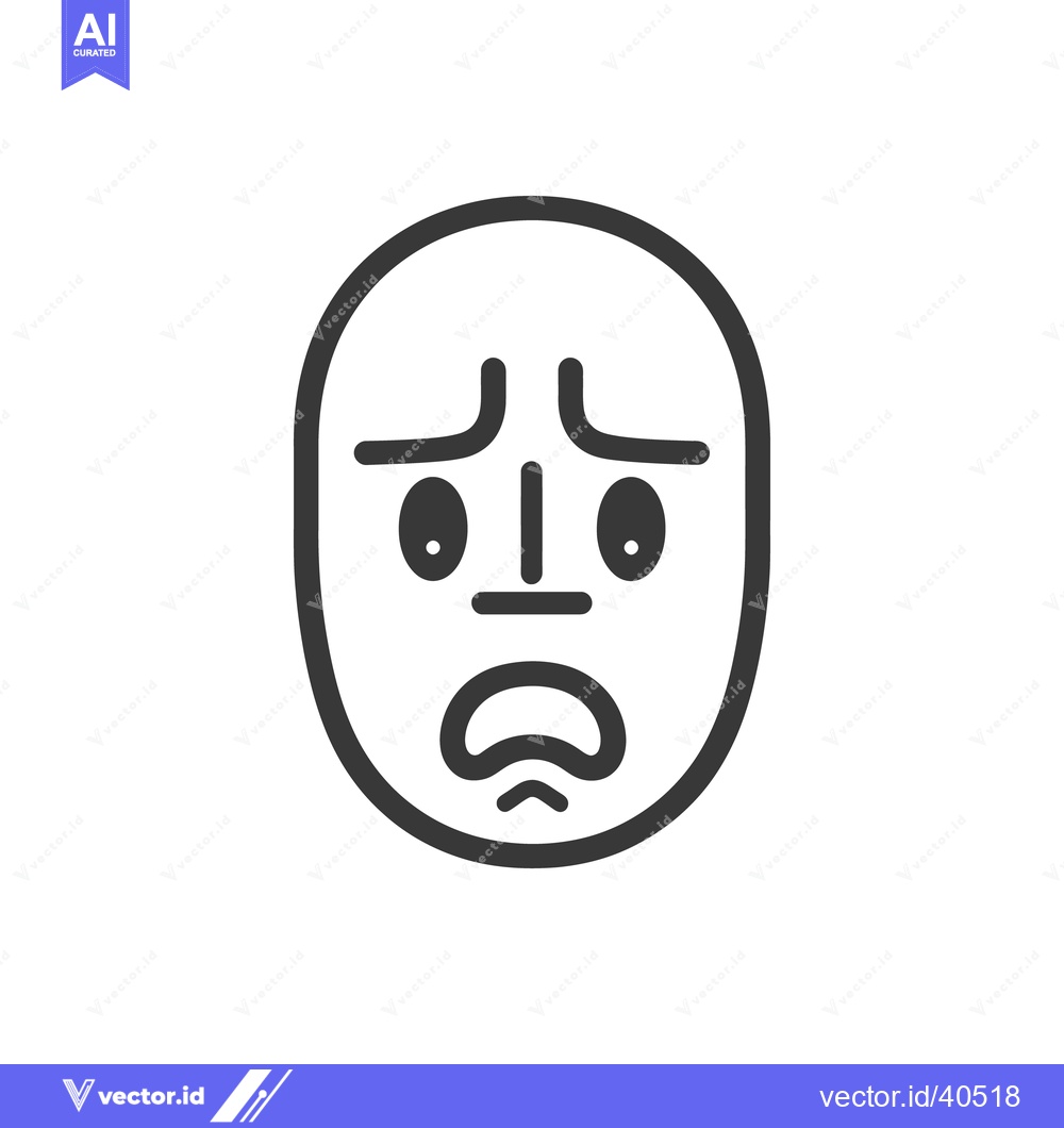 Premium Vector dari An outlined image of a face depicting worry and stress