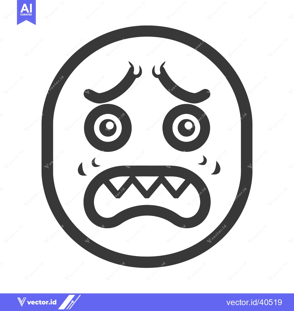 Premium Vector dari A Simple Graphic Illustrating Anxious Fearful Emotional Expression Fac