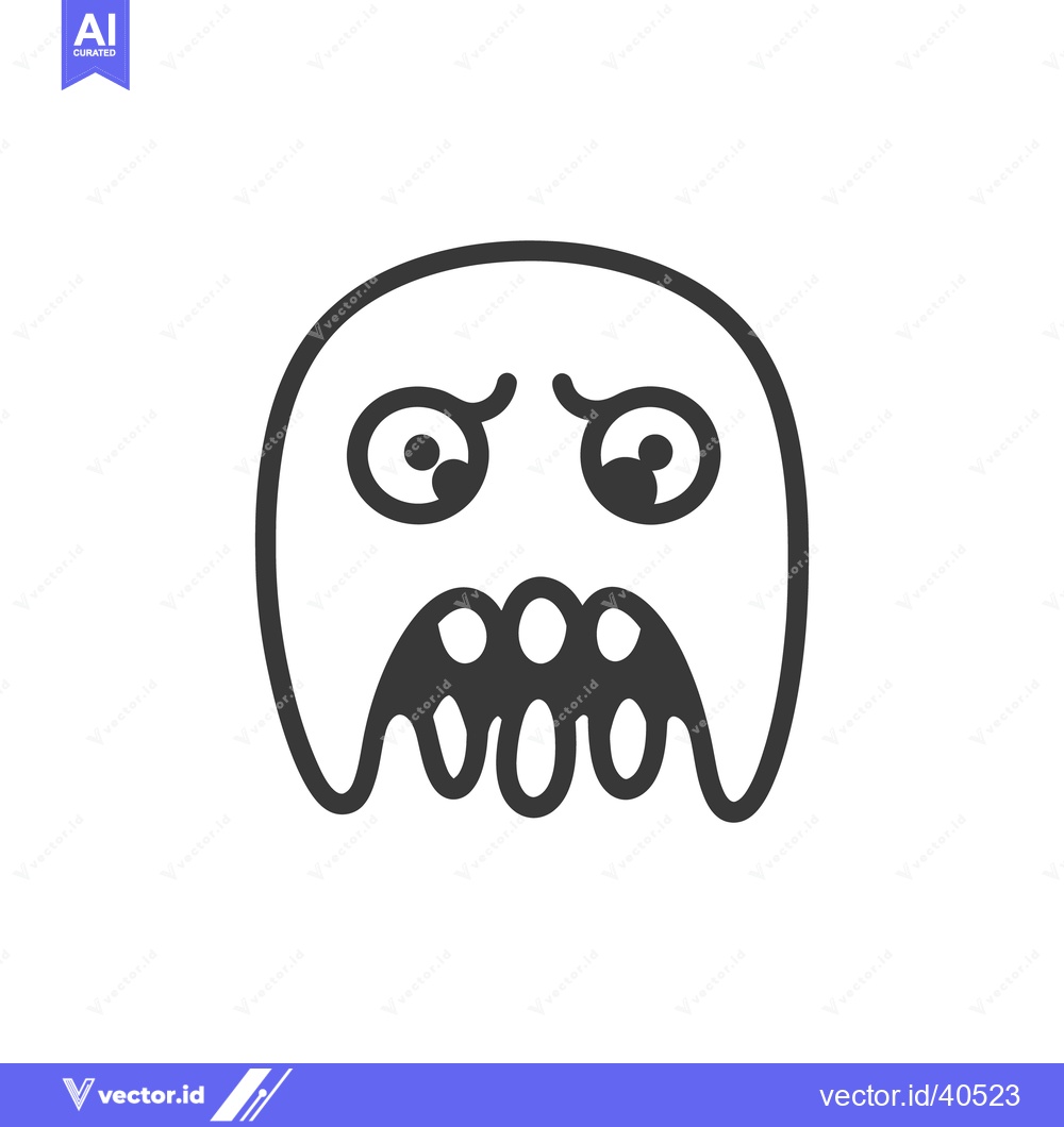 Premium Vector dari A vector illustration of a frightened and angry ghost character