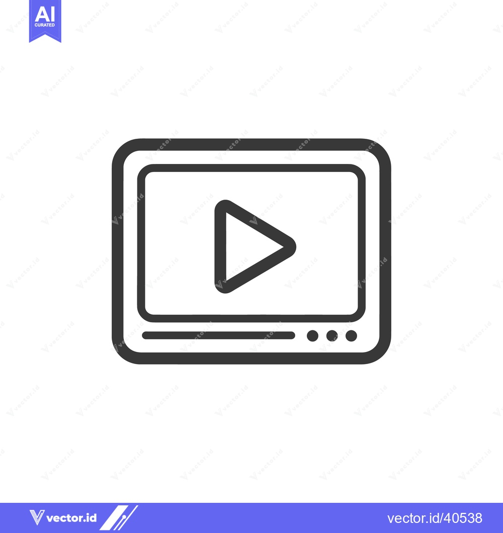 Premium Vector dari Minimalist Video Player Icon with Play Button and Progress Dots