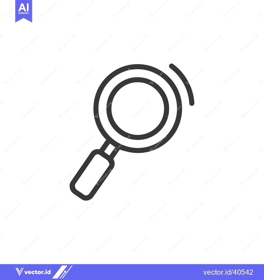 Premium Vector of Minimalist Magnifying Glass Icon with Circular Search Motion Line