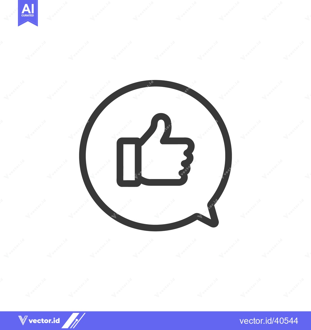Premium Vector dari Thumbs Up in Speech Bubble: Minimalist Icon of Approval and Positive F