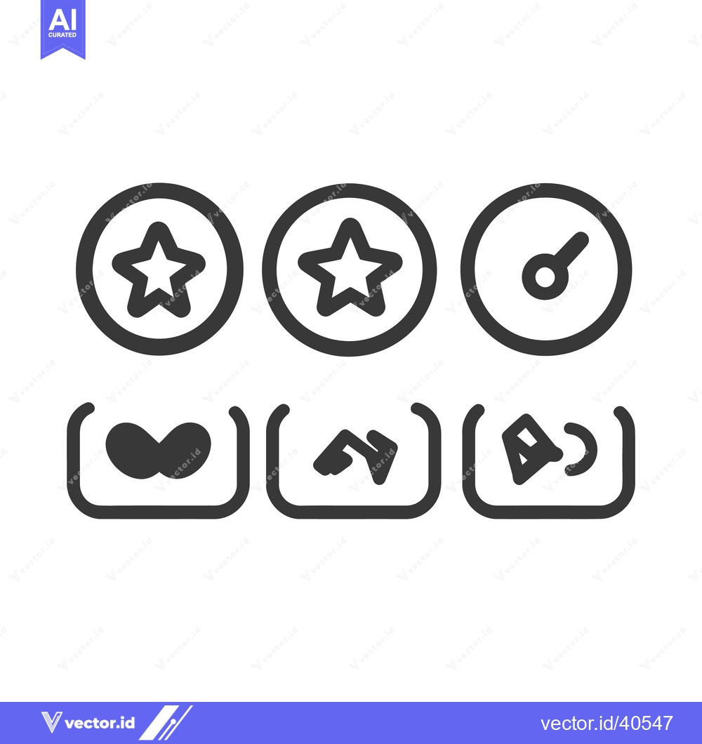 Premium Vector dari Six different stylized graphic icons are arranged in two rows