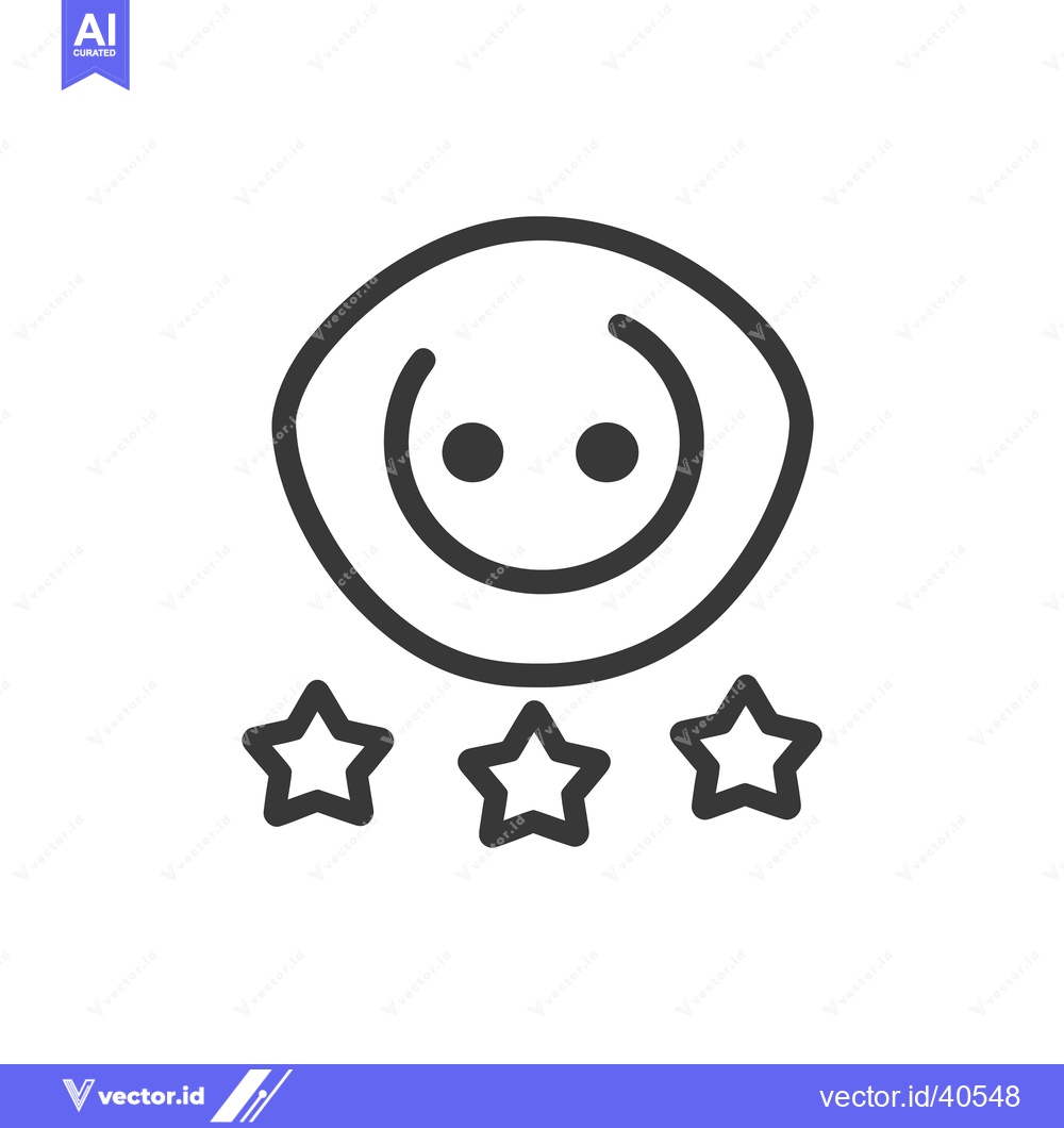Premium Vector dari Smiley face with three stars represents positive feedback rating