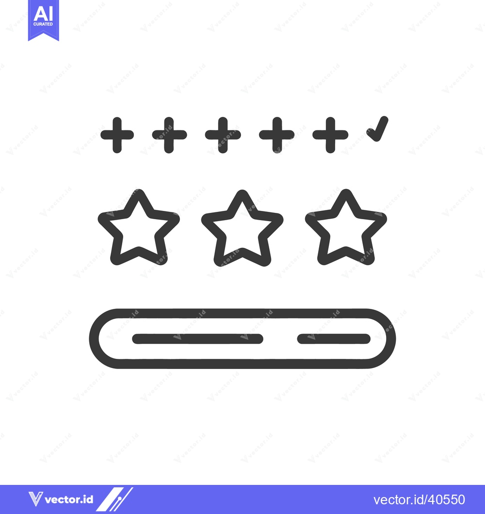 Premium Vector of A simple line drawing showing a star rating and check mark