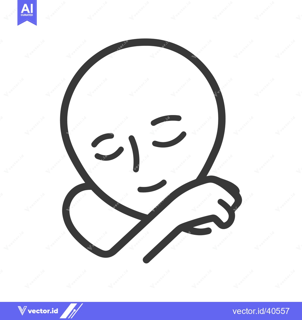 Premium Vector of A simple black and white illustration of a peaceful character