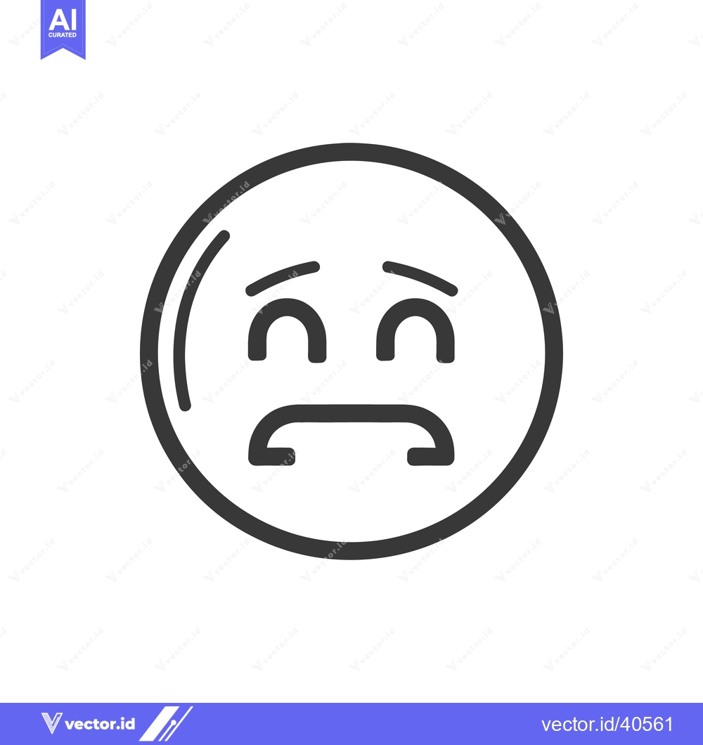 Premium Vector dari A simple graphic circle containing a visual expression of sadness