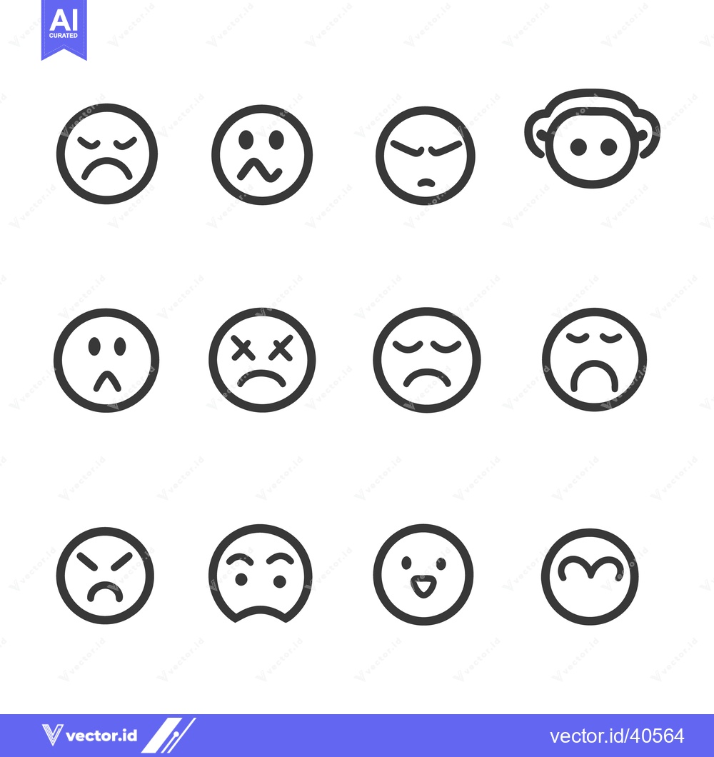Premium Vector dari Various Emoticon Faces Representing Different Human Emotions Clearly D
