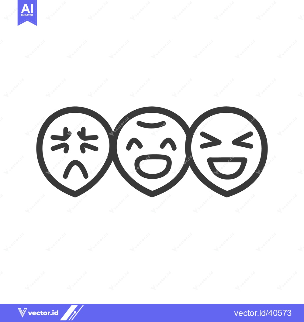 Premium Vector dari Three different emoticons showing varying human emotions and expressio