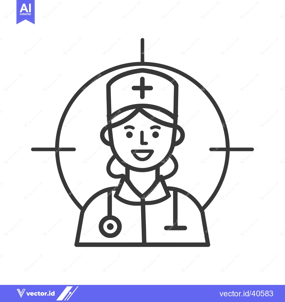 Premium Vector dari Female Doctor with Stethoscope Targeted in a Crosshair