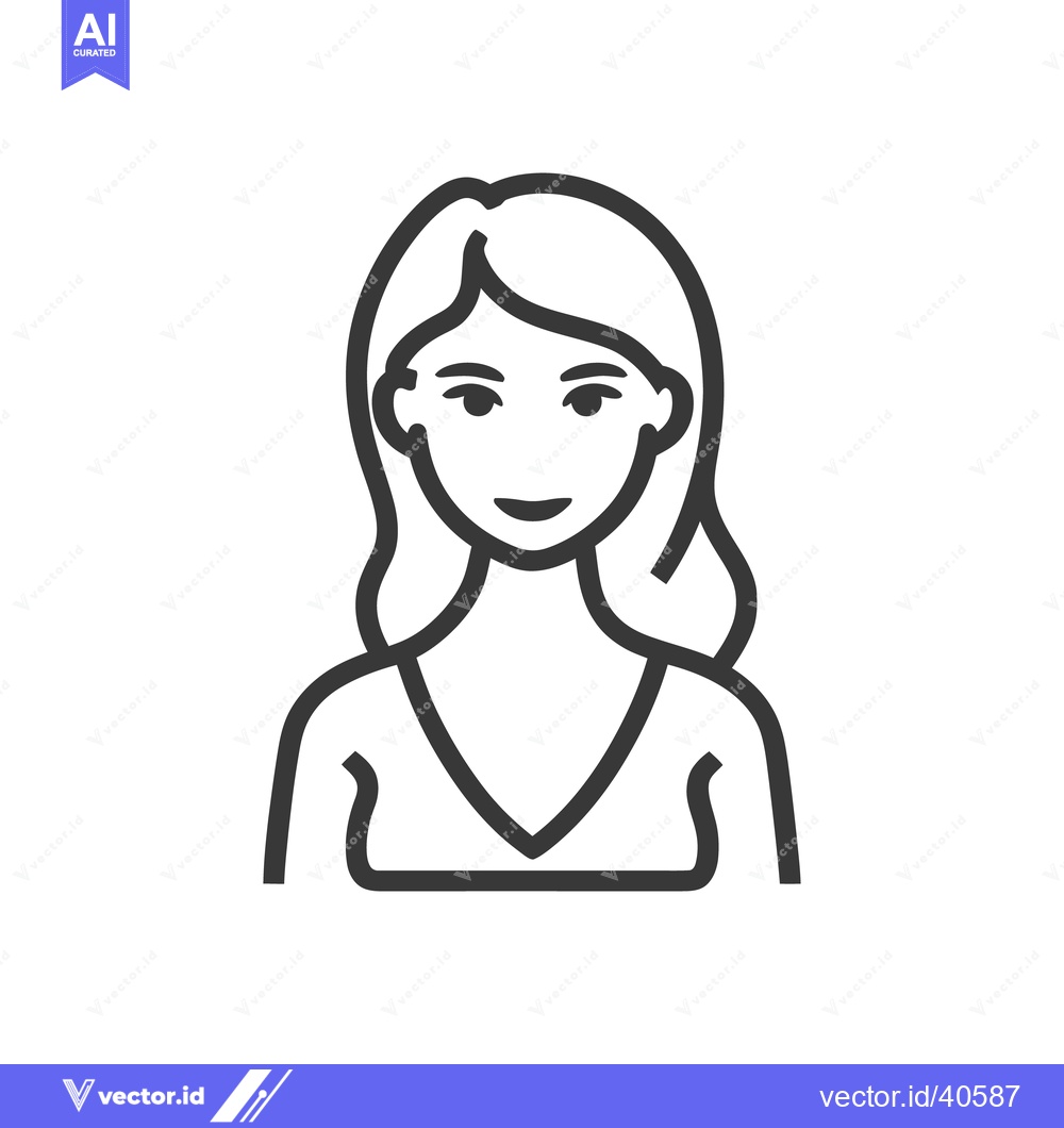 Premium Vector dari Minimalist Woman Portrait: Simple Line Art Illustration on White Backg