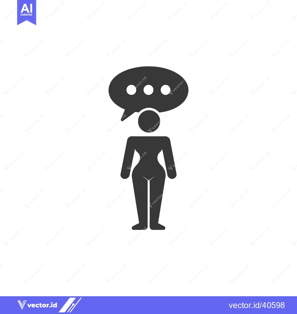 Premium Vector of Female Silhouette with a Thought Bubble Above Her Head