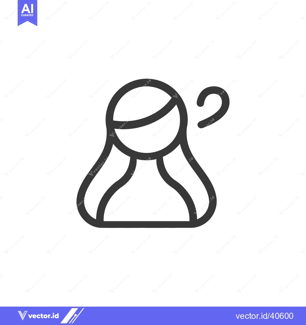 Premium Vector dari A simple black and white outlined illustration of a female person