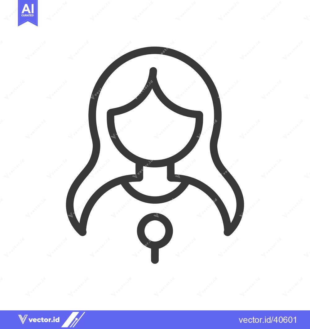 Premium Vector dari A simple black and white icon representing a female symbol