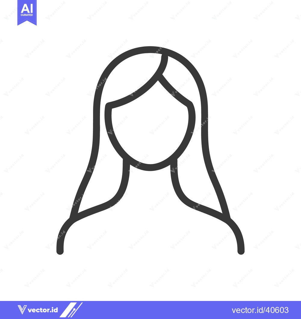 Premium Vector of Simple line art depiction of a woman from the shoulders up
