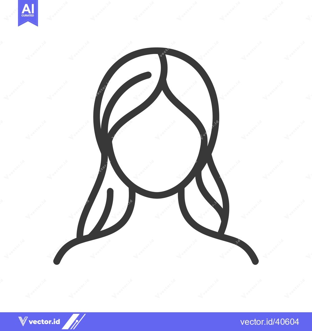 Premium Vector of A simple line drawing of a woman with long hair