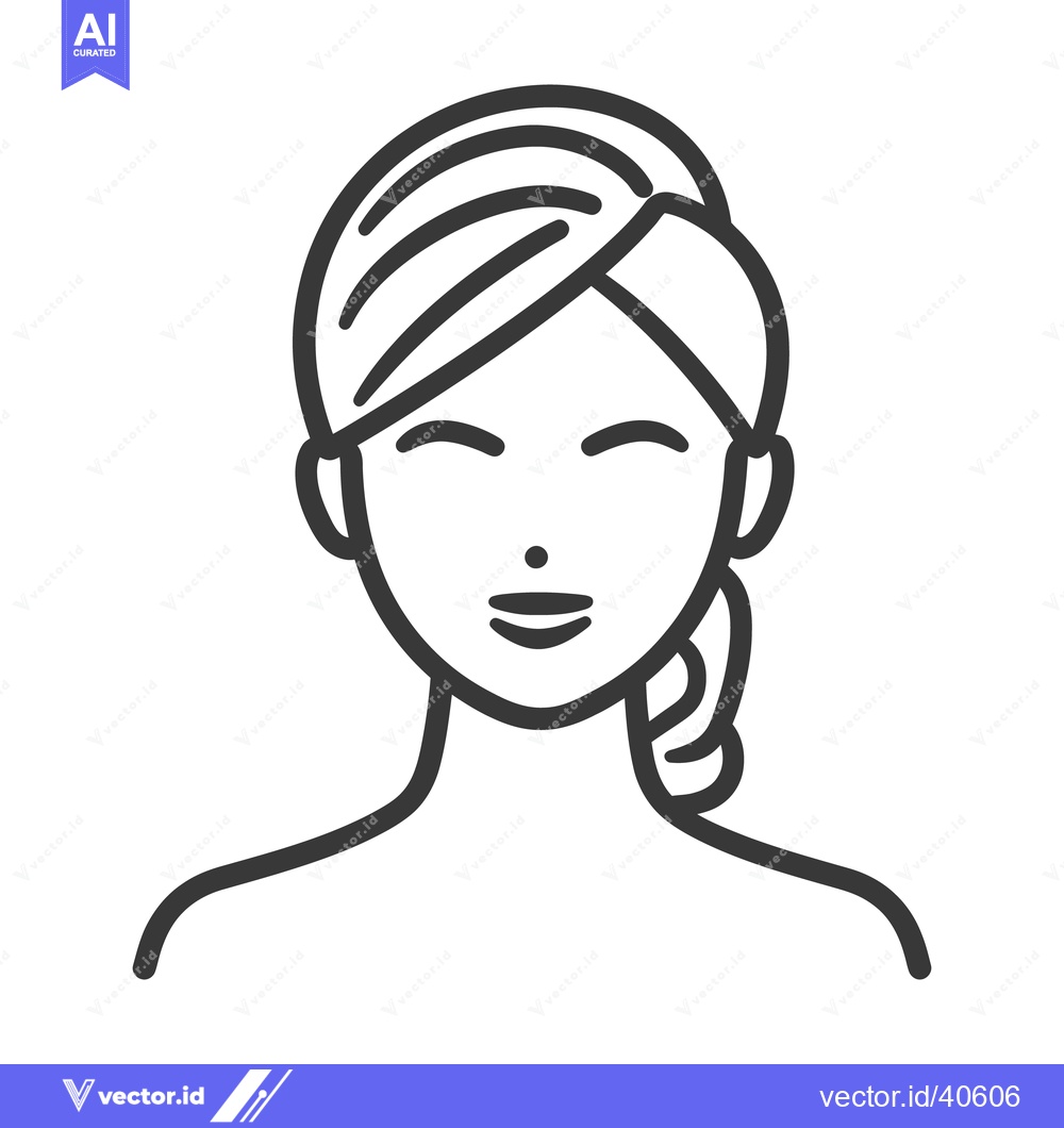 Premium Vector of A simplified line drawing illustration of a woman with relaxed eyes
