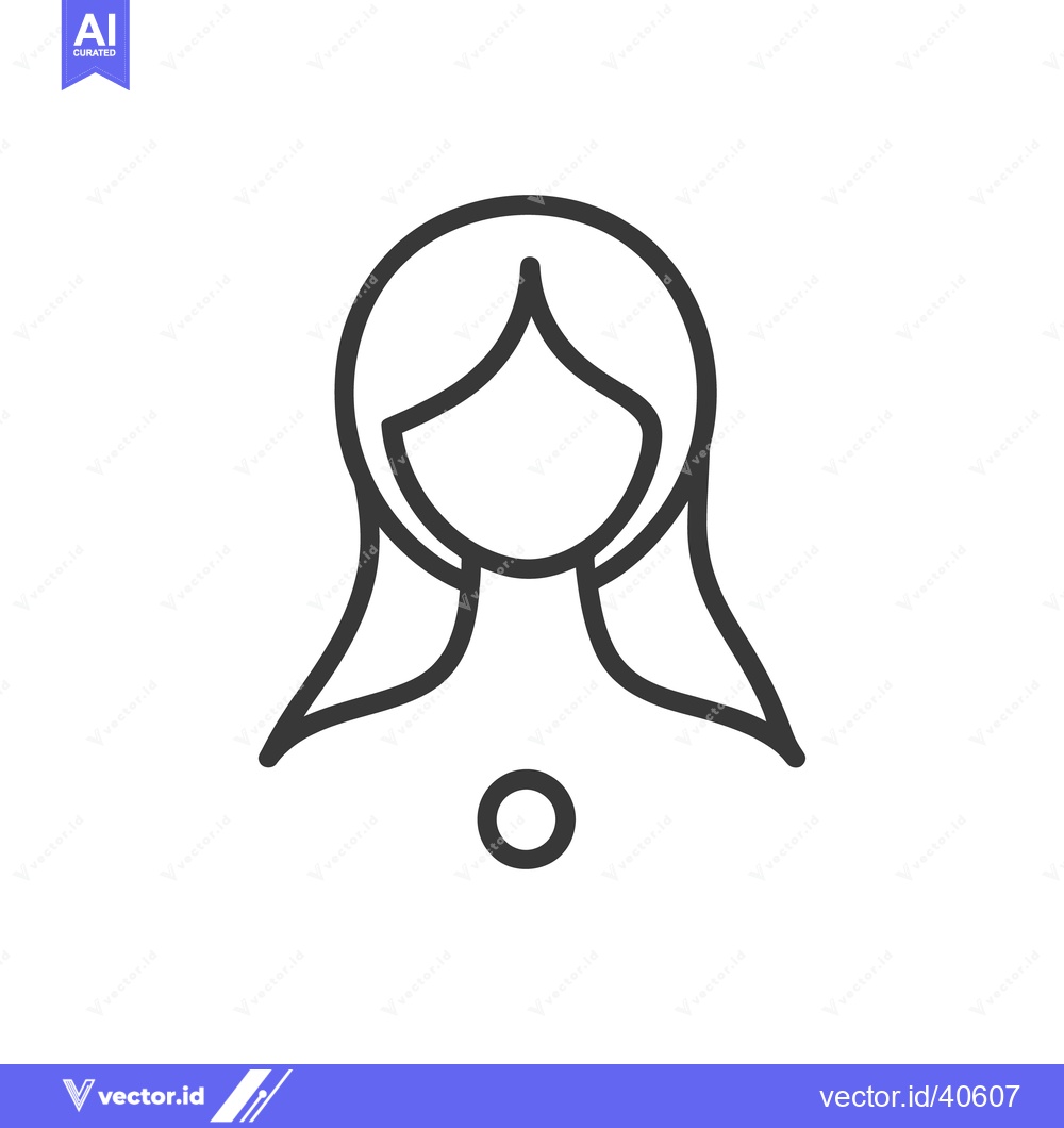 Premium Vector dari A simple linear illustration of a woman with long hair