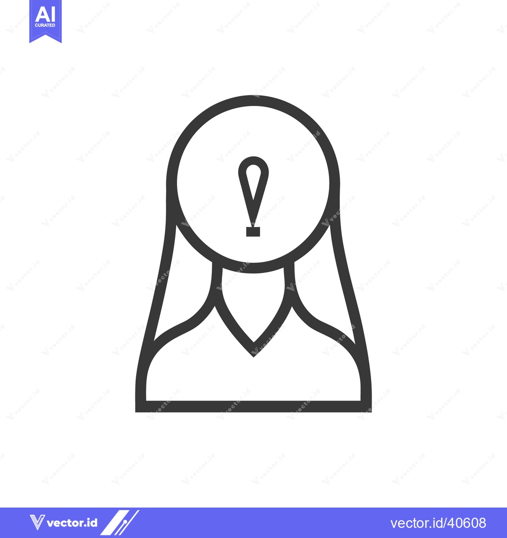 Premium Vector of An abstract illustration of a person with an exclamation mark