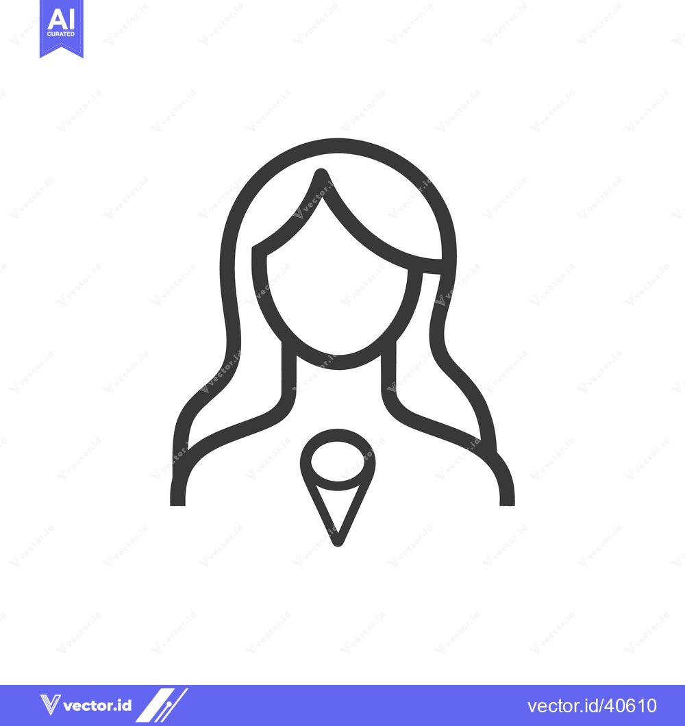 Premium Vector of A simple illustration of a female figure with flowing hair