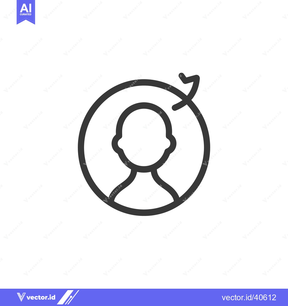 Premium Vector of A circle with a person and a curved arrow pointing away