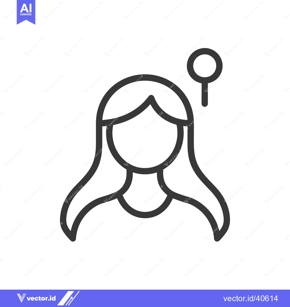 Premium Vector of A simple icon depicting a person with long flowing hair