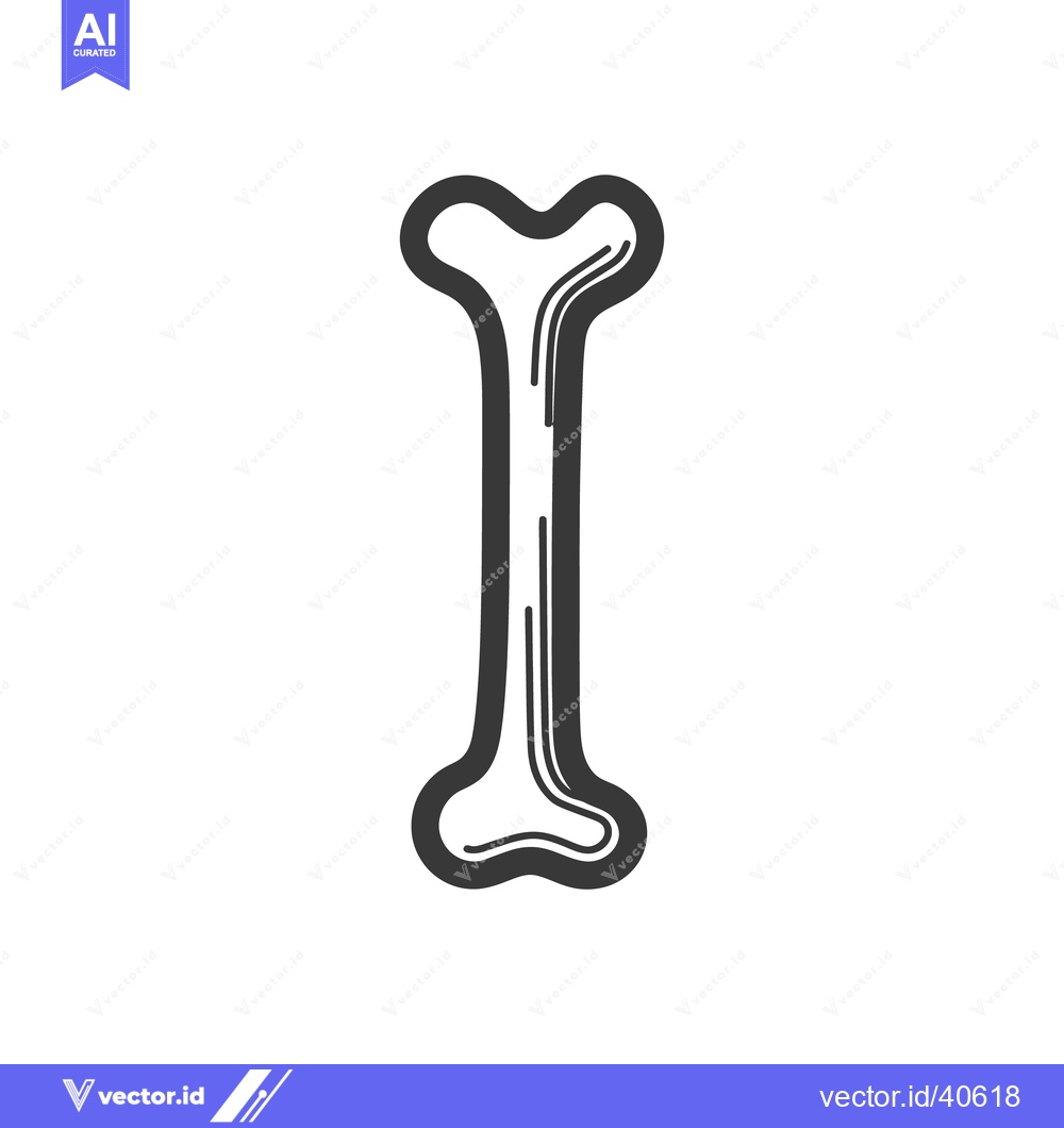 Premium Vector dari Stylized Bone Icon: Anatomical Symbol in Black and White Graphic Desig