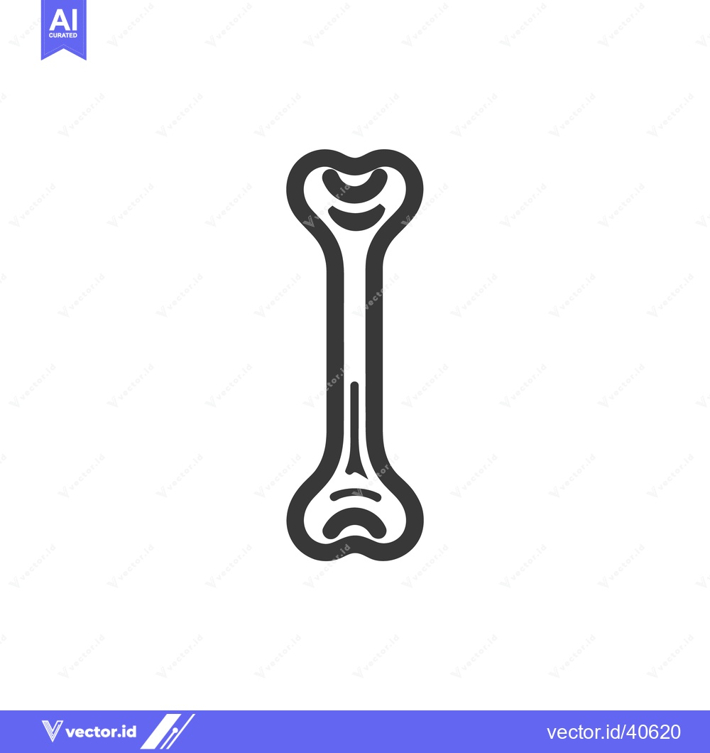 Premium Vector dari Bone Icon: Simple, Clean Line Art on White Background