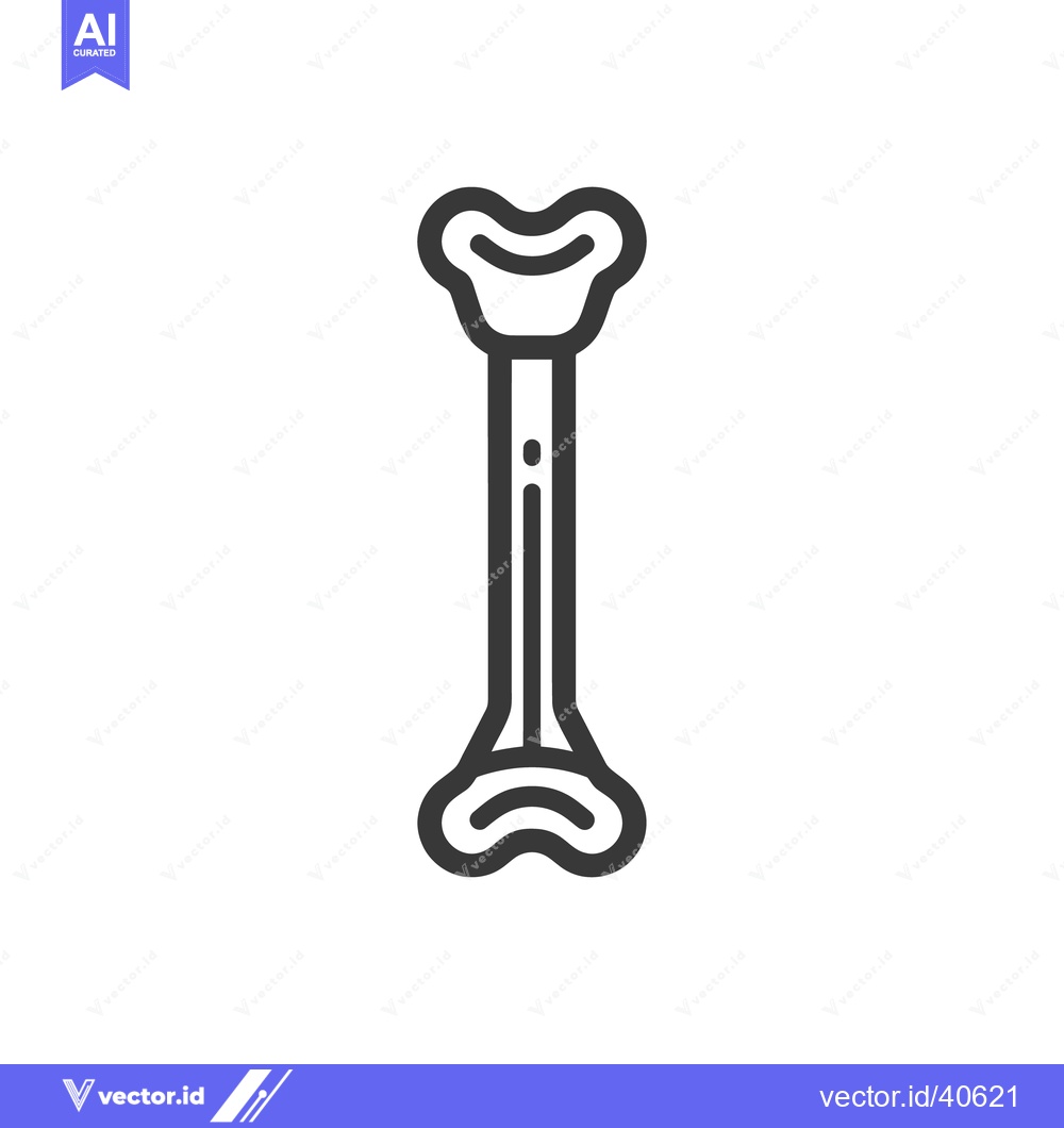 Premium Vector of Minimalist Bone Icon: Anatomical Outline on White Background