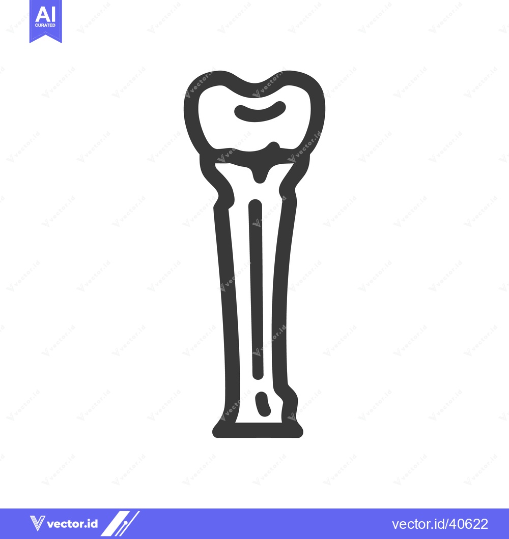 Premium Vector dari Stylized Bone Icon: Anatomical Outline in Bold Black