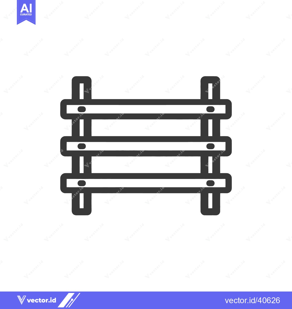 Premium Vector dari Minimalist Wooden Fence Icon: Simple, Clean Line Art Design