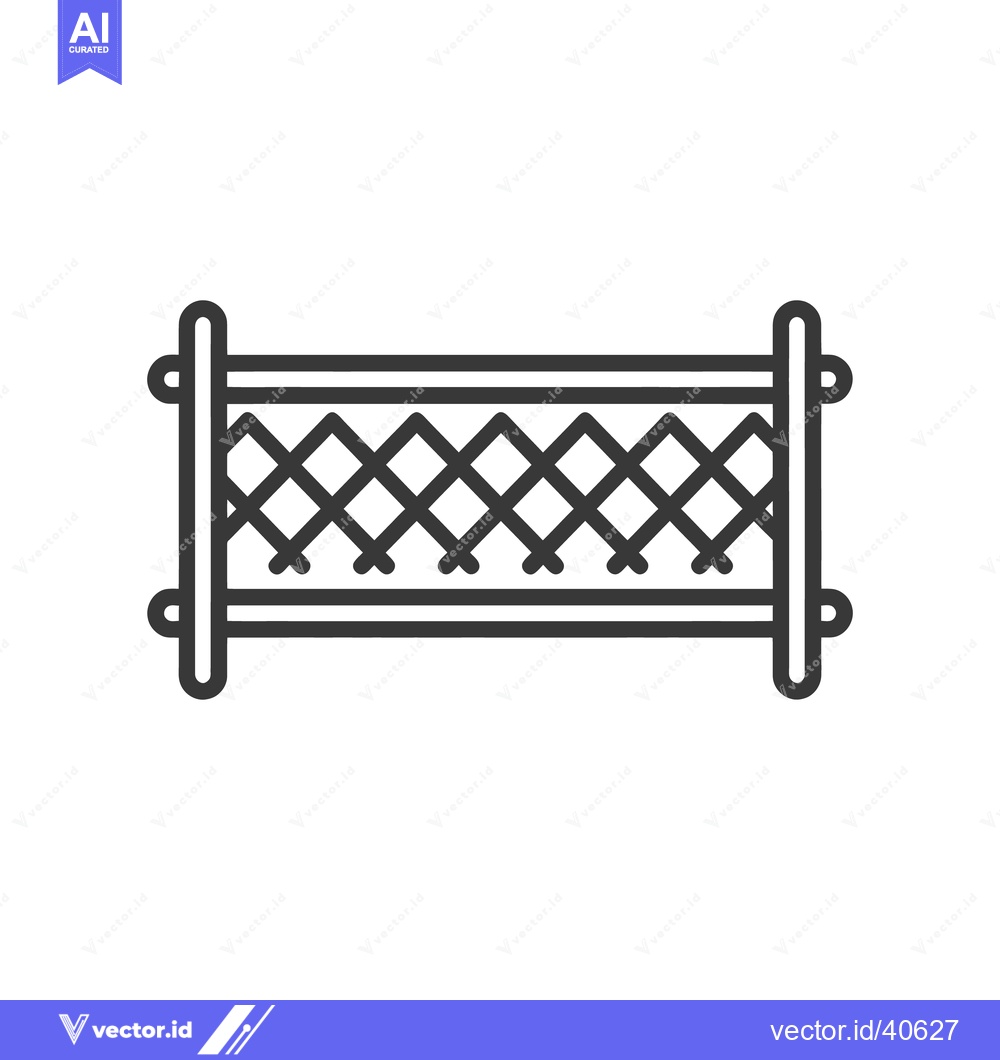 Premium Vector dari Minimalist Line Art: Stylized Barrier with Interwoven Pattern on White