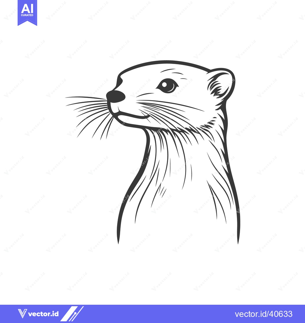 Premium Vector of A minimalist line art illustration of an adorable small animal