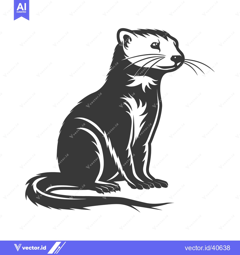 Premium Vector of A stylized monochrome illustration of a seated mammal animal