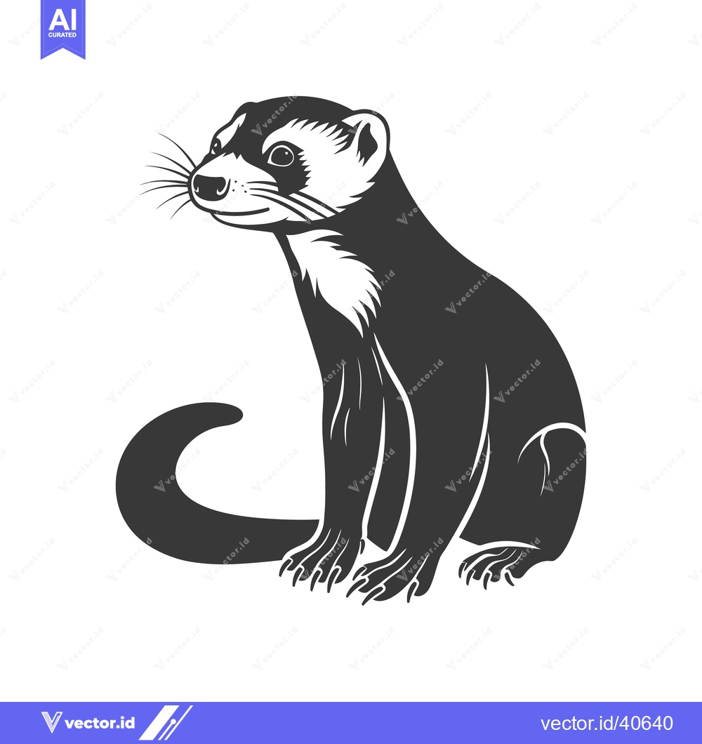 Premium Vector of A stylized monochrome depiction of a sitting small mammal