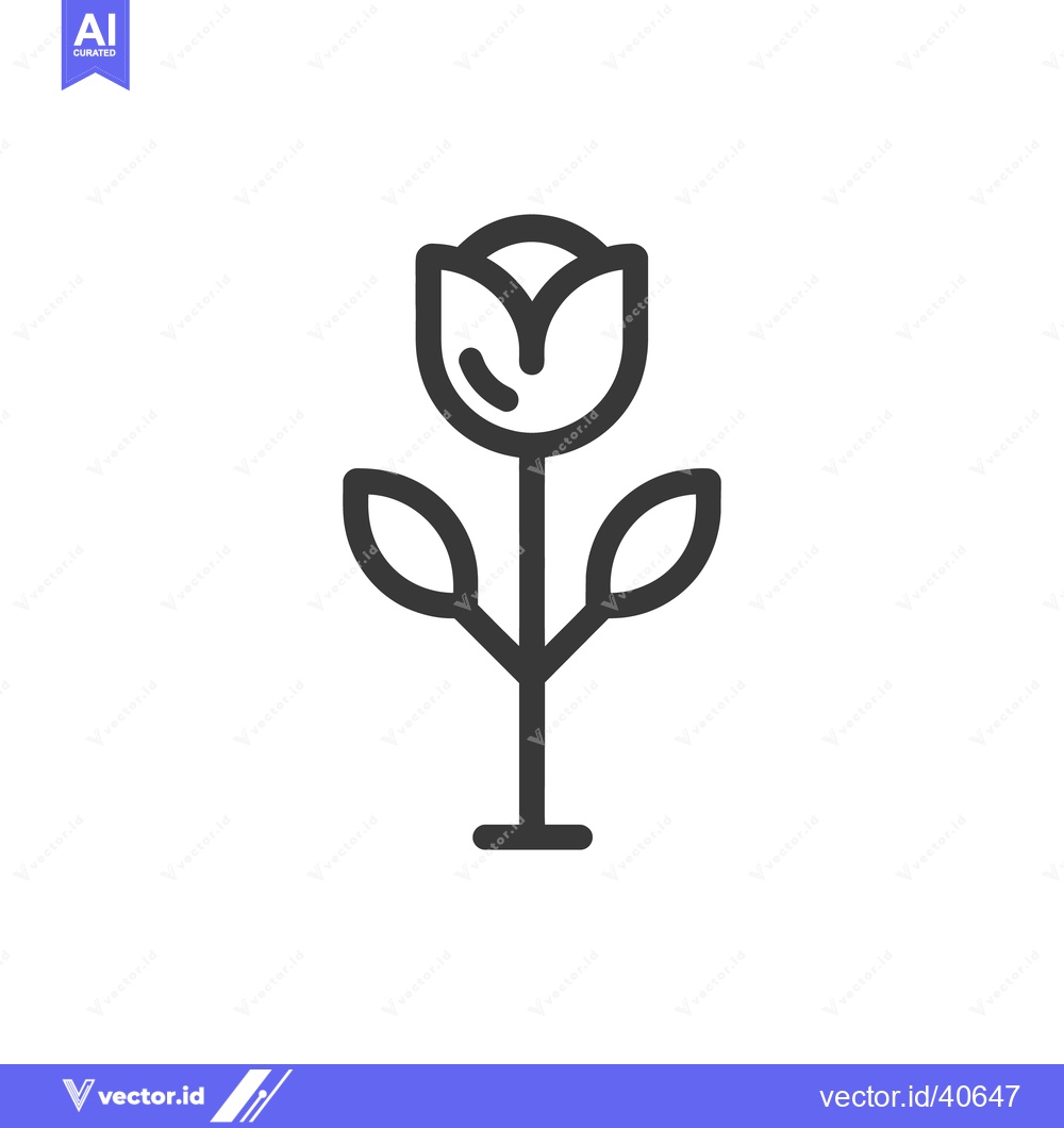 Premium Vector of Minimalist Rose Icon: Elegant Single Line Drawing on White Background