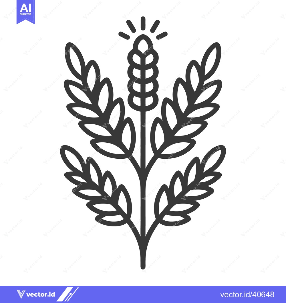 Premium Vector dari Simple Illustration of a Grain Plant Showing Various Leafy Stalks