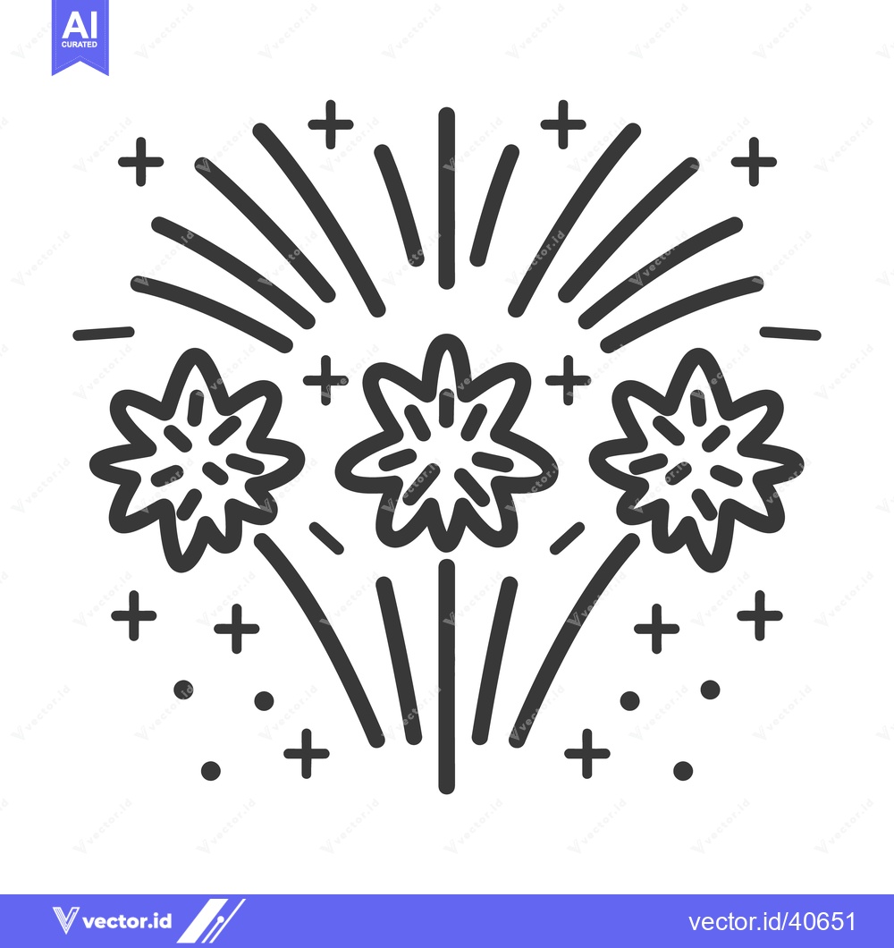 Premium Vector dari Illustration of stylized fireworks bursting in the night sky