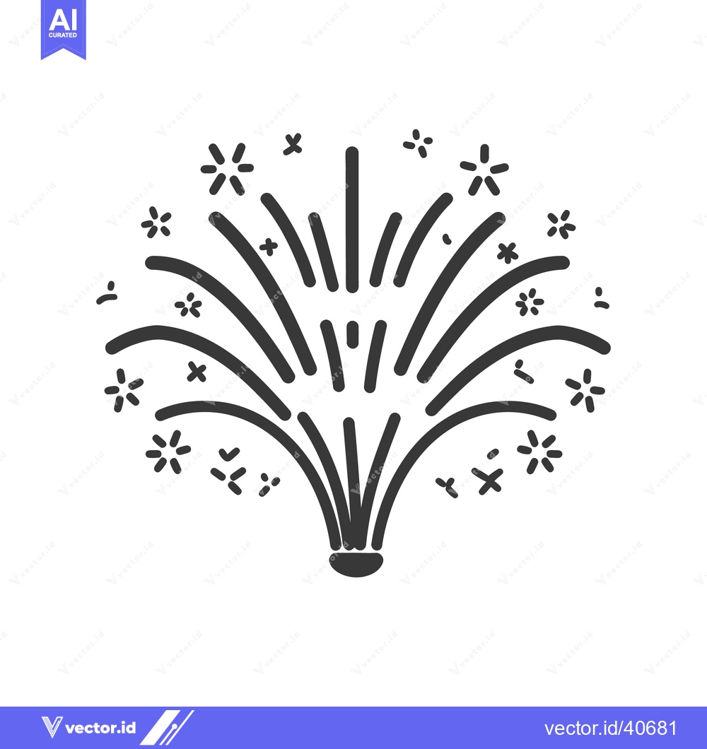Premium Vector of Simple monochrome illustration of a stylized fireworks display