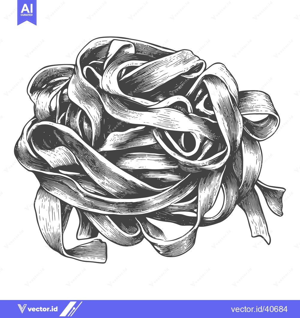 Premium Vector dari A Hand Drawn Illustration Of A Nest Of Pasta