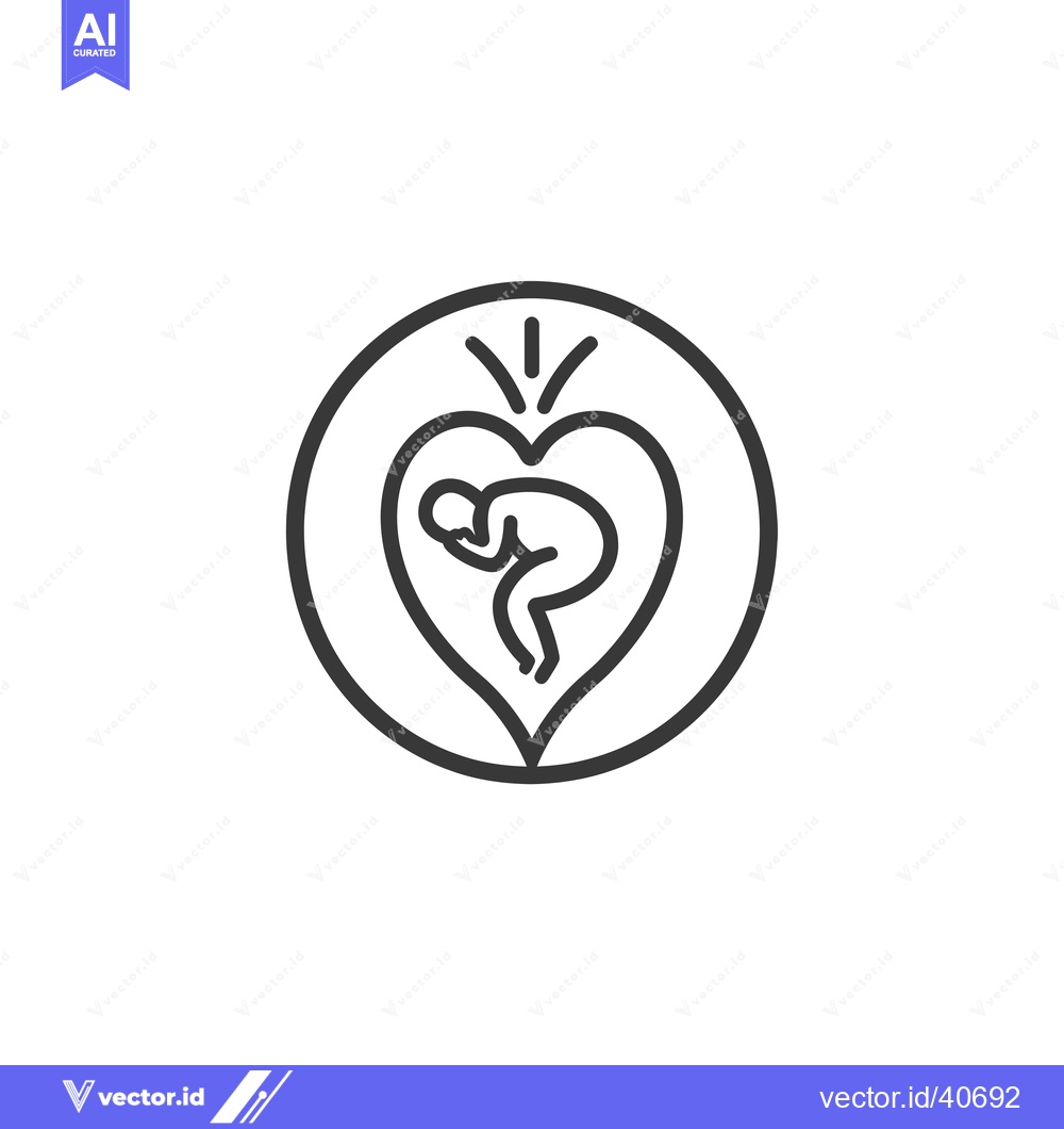 Premium Vector dari Fetus Icon Inside a Heart Shape
