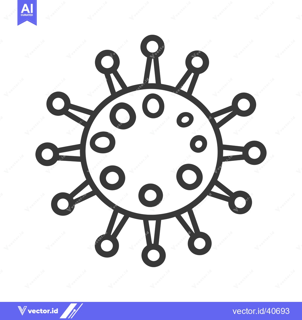 Premium Vector of A simple black and white illustration of a virus cell