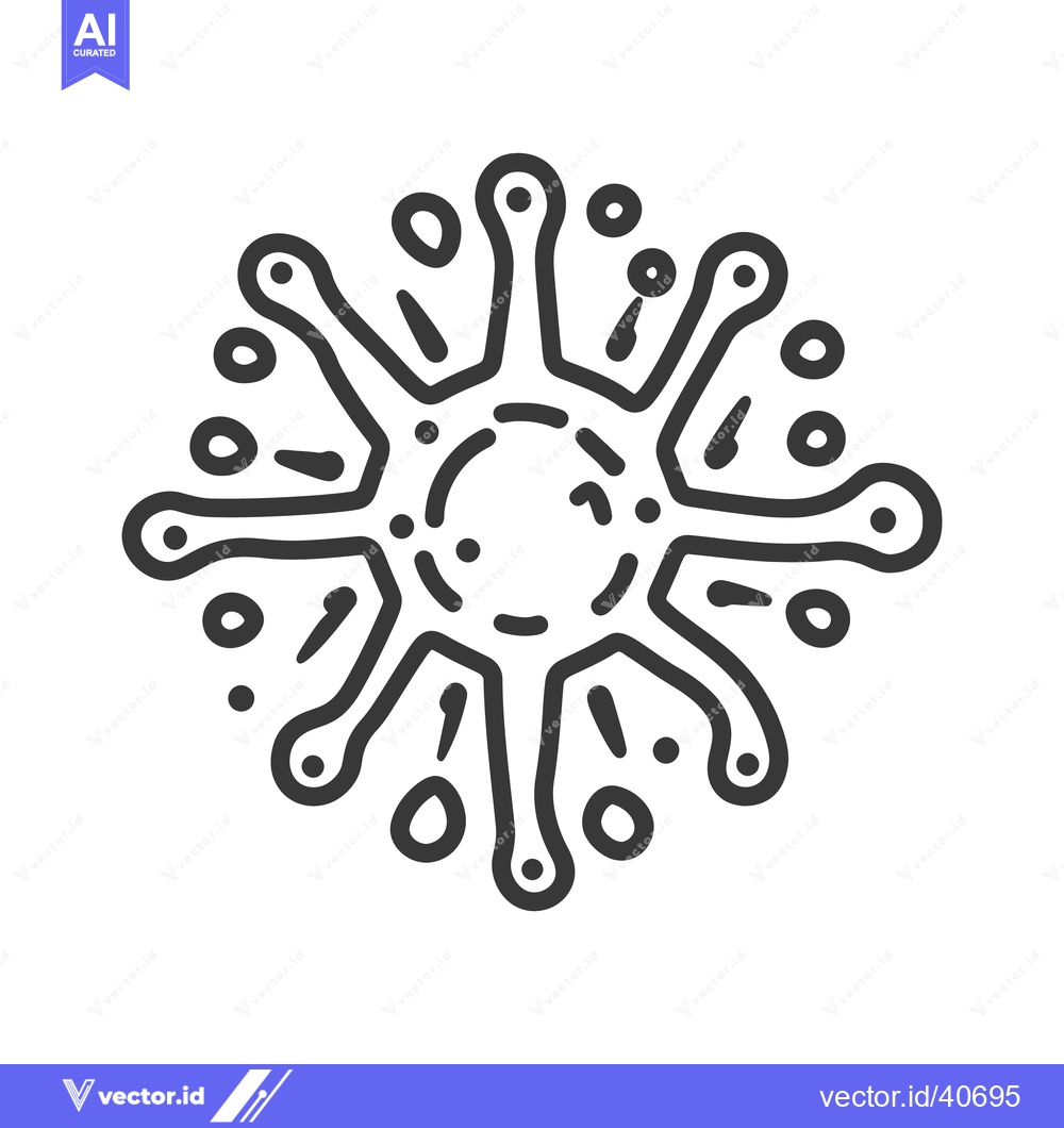 Premium Vector dari A black and white illustration of a spiky circular object